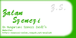 zalan szenczi business card